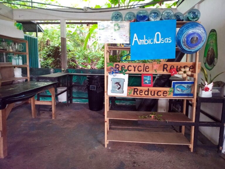 Recycling stall at market